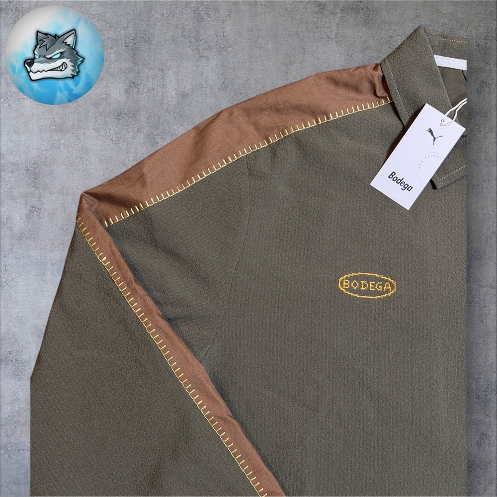Puma x Bodega T7 Coaches Jacket Dark Olive Green Quickstrike Size L 633483 70 - Picture 5 of 14